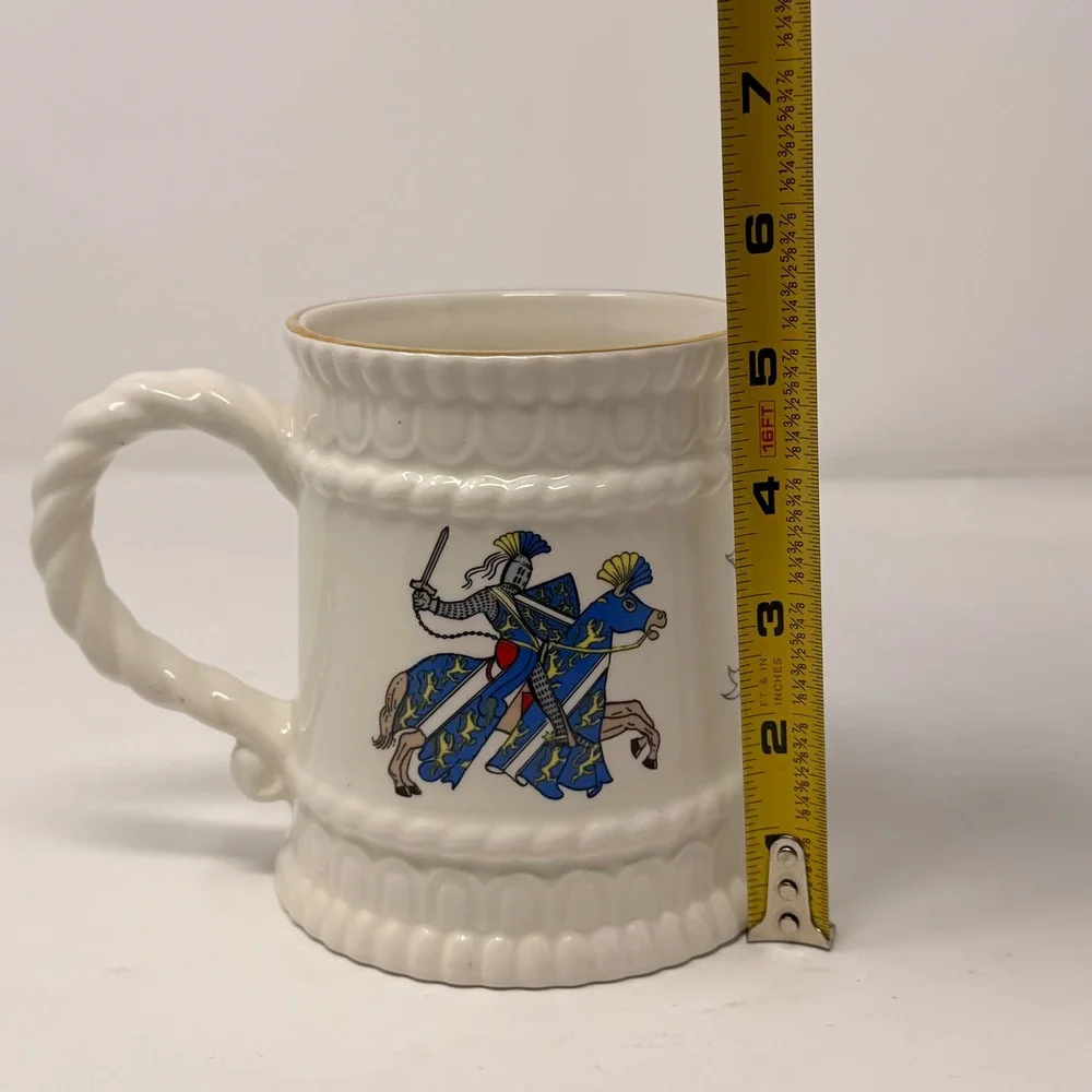 Vtg Sampson Bridgwood Lifelong Ironstone Knight Tankard Mug Coat of Arms England